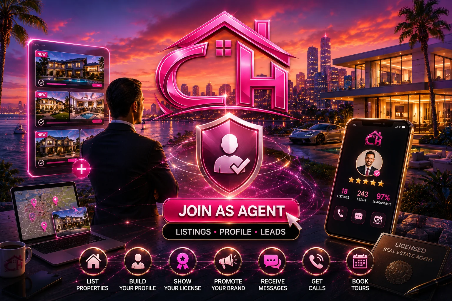 Real estate agents can post listings build a profile and receive leads on Cheap Home San Diego